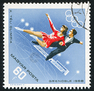 图滑冰数字锦标赛海豹男人运动员邮票信封明信片邮资运动图片