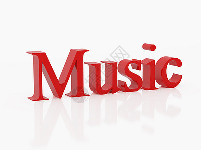 音乐白色插图标识视频渲染红色图片