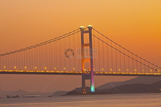 香港日落时分清马桥旅行游客天空旅游地标天际阳光建筑商业城市图片