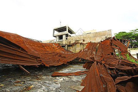 香港的废墟房间金属制造业海报大厅管道建筑天空危机丢弃图片
