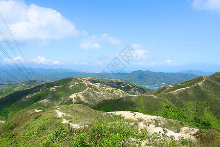 香港的山地景观美丽蓝色岩石环境水库生态场景天空旅游远足图片