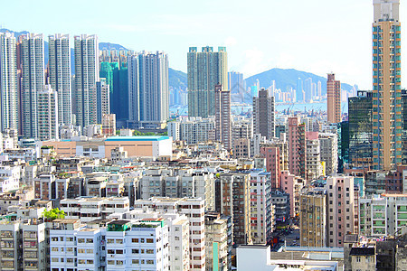 香港大楼拥挤的香港生活住房住宅百叶窗多层地板摩天大楼窗帘抵押建筑图片