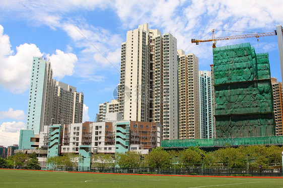 白天在香港市中心住房天空蓝色住宅城市晴天景观市中心土地家庭图片