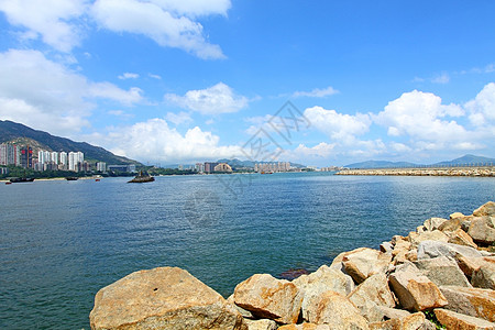 香港白天的沿海风景状况蓝色屯门日落海岸海洋季节天气太阳住宅天空图片