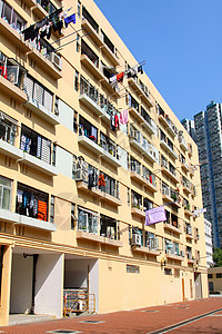 香港公寓楼区民众住宅蓝色火车城市建筑土地住房运输家庭图片