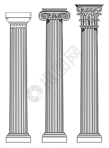 三个古的柱形建筑学历史柱子古董建筑绘画寺庙图片