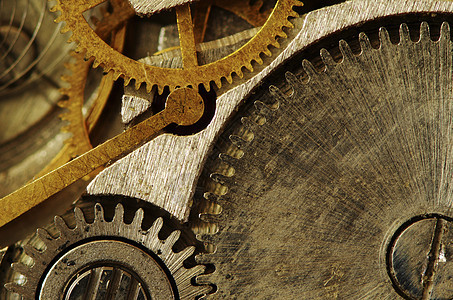 时钟机制古董机械流动圆形圆圈工程机器工业齿轮技术图片