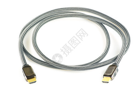 HDMI 电缆通讯视频连接器金子技术网络数据宏观白色创新图片