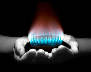 手里毒气燃料椭圆形丙烷戒指滚刀警告力量丁烷厨房火炉图片
