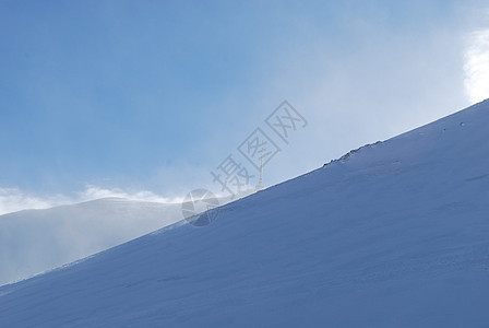 土耳其的雪山滑雪娱乐天堂火鸡天空全景蓝色白色休息图片