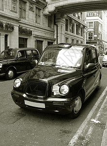 经典伦敦古老出租车图片