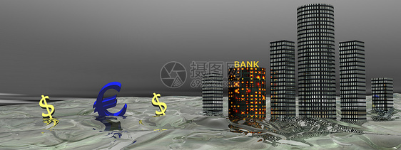 欧元和欧元大楼商业银行总部货币中心经济联盟蓝色地标天际图片
