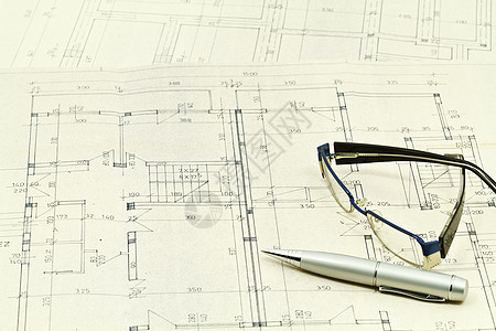 蓝图办公室图表工程工程师承包商商业木匠住宅房间草稿图片