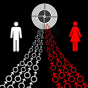 男性和女性性别符号的插图往往朝着这个目标发展联盟男生男人蓝色异性恋女孩异性婚姻女士婚礼图片