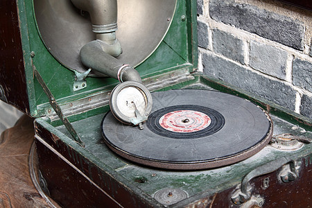 七十年代的古老模拟转盘旋律桌子留声机乡愁玩家音乐记录技术按钮娱乐图片