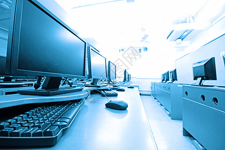 带有计算机的工作场所工作站班级科学课堂展示大学办公室互联网学习网络图片