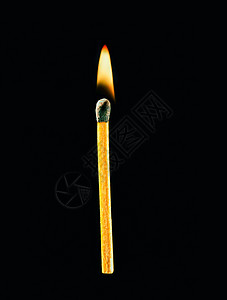 在黑背景中烧结匹配温度木头耀斑宏观燃烧发烧点燃甘蔗火柴危险图片