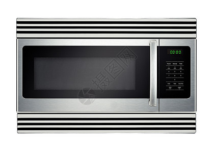 隔离微波炉小路火炉烤箱白色电气微波厨房键盘灰色剪裁图片