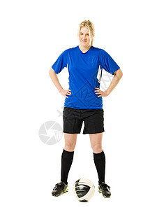 女足球员青少年运动员衣服青春期女性享受短裤表情棕色微笑图片