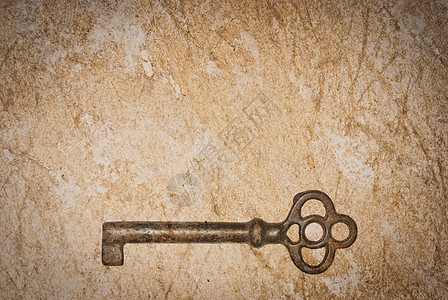 旧纸页背景的锈键材料财产宏观棕色金属木板钥匙工具房子古董图片