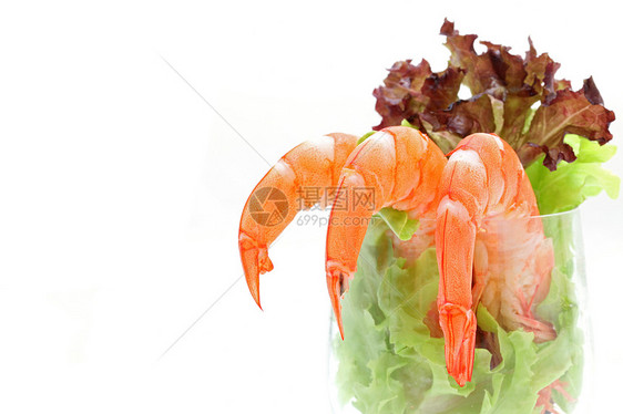 虾鸡尾酒营养玻璃沙拉食物尾巴动物饮食市场照片甲壳图片