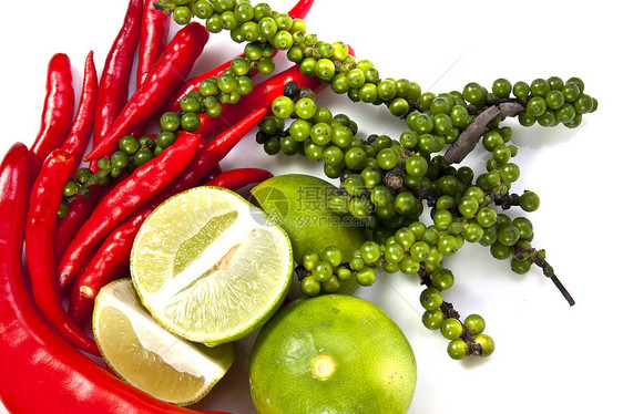 辣椒粉和石灰食品成分热带健康饮食美食胡椒子红色植物水果茶点饮食种子图片