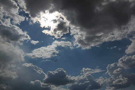 暴风雨后阴云笼罩阳光蓝色天气风景场景水平气候风暴云天空摄影图片