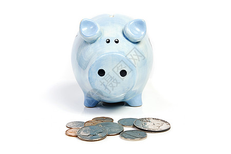 蓝猪银行储蓄硬币邮槽财富水平存钱罐图片