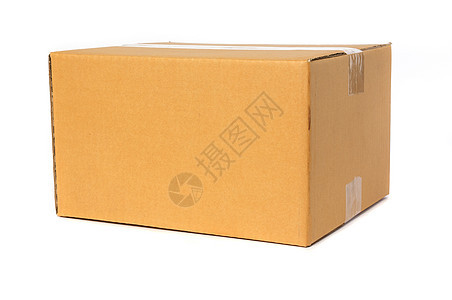 在白色背景上孤立的纸板盒储存惊喜输送胶带包装商业命令纸盒零售旅行图片