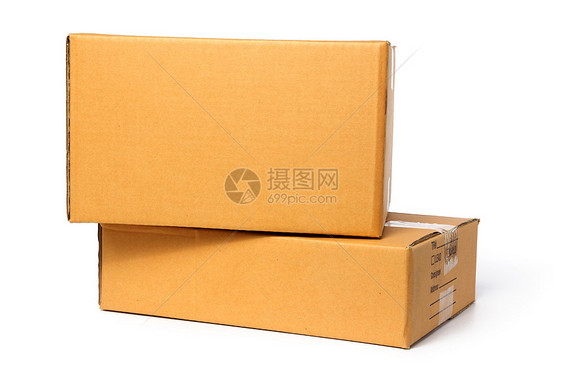 在白色背景上孤立的纸板盒胶带纸板运输搬迁配送仓库货物发送行动商品图片