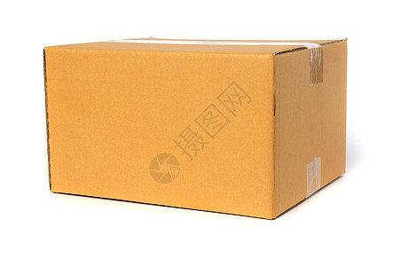 在白色背景上孤立的纸板盒输送储存邮件搬迁命令包装房地产胶带运输商业图片