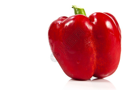 红铃辣椒红色胡椒绿色健康饮食空白蔬菜白色颜色食物背景图片
