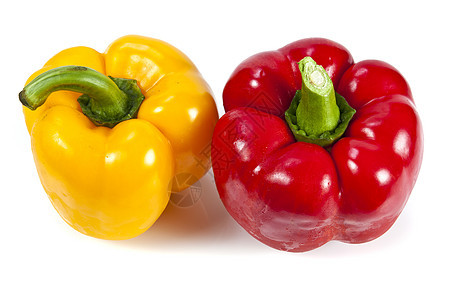 红色和黄色胡椒颜色食物蔬菜灯笼健康饮食绿色白色图片
