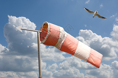 温斯托克飞机场天气测量指标风向袋叶片空气白色蓝色天空图片