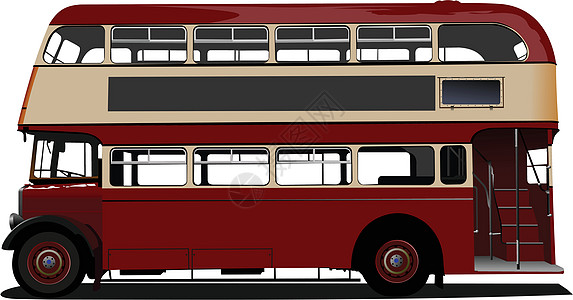 伦敦双德克尔红色公交车 矢量插图图片