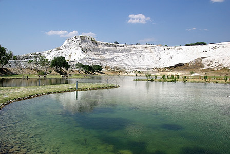 帕穆卡莱湖 古代城市希拉波利斯 土耳其背景