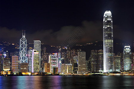 香港晚上的天线旅游市中心假期场景建筑玻璃天空办公室金融旅行图片