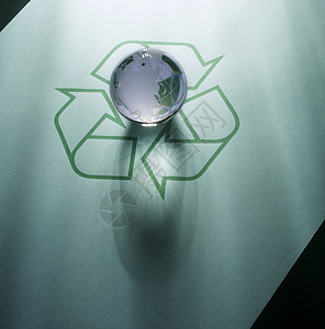 再循环回收环境保护标志静物绿色阴影背景图片
