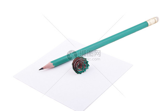 分离的纸和铅笔备忘录白色条纹笔记空白公告栏水平内衬木板床单图片