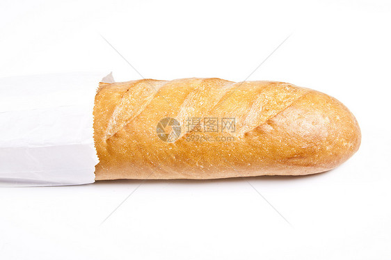白纸袋里有法国的面包包图片