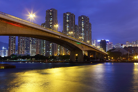 香港的海桥上架桥风景景观戏剧性吸引力反射天空旅行城市游客场景图片