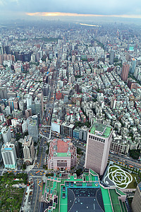 台北市景观建筑城市房子场景旅行地平线蓝色摩天大楼晴天图片