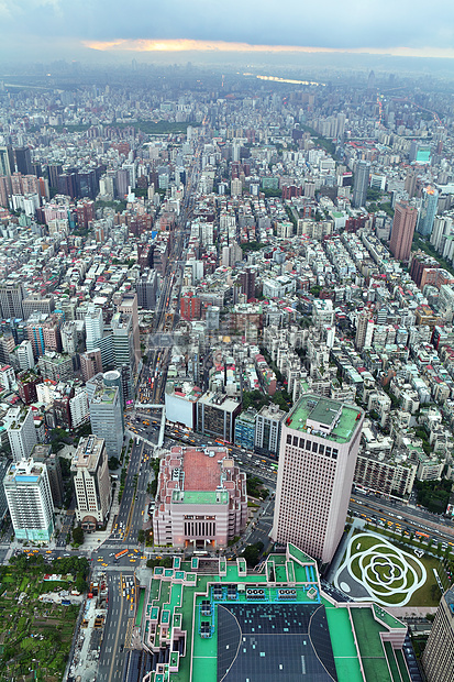 台北市景观建筑城市房子场景旅行地平线蓝色摩天大楼晴天图片