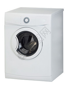 孤立的洗涤机垫圈洗衣店机器白色家庭纺纱家务技术工作洗衣机图片