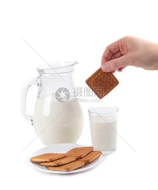 牛奶和饼干早餐液体奶制品酸奶工作室糕点小吃团体谷物营养图片