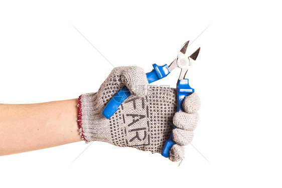 手工手动工作工具设备的金属切割铁丝钳钳子白色剪子刀具职业工艺力量橡皮作坊塑料图片