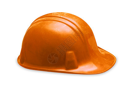 孤立拍摄的橙绿色建筑头盔工具帽子夹子班级危险交易安全职业橙子修理图片