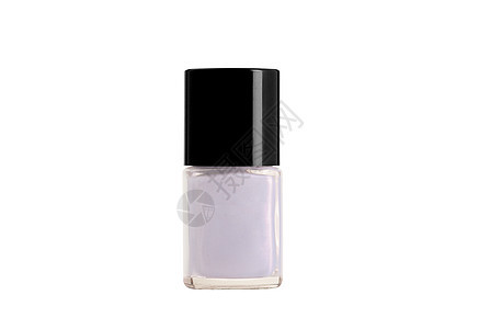 白色背景上孤立的拉奎尔瓶抛光瓶子化妆品搪瓷美甲粉色玻璃指甲液体图片