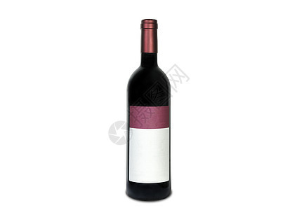 红酒瓶饮料空白藤蔓白色瓶子红色标签图片