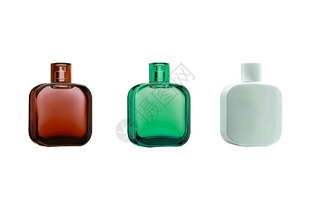 香水背景三瓶香水 有反射粉色气味水晶瓶子玻璃味道金子卫生红色香水厂背景